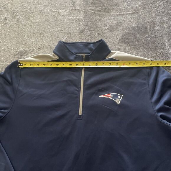 New England PATRIOTS 1/4 Zip Jacket Men's Size 2XL Blue Long Sleeve NFL Team App - Picture 4 of 13